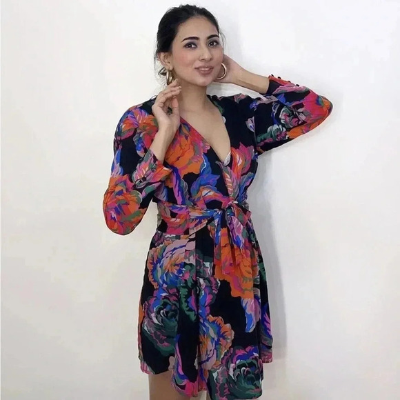 Zara floral print mini dress Size Small 8981/179 - Picture 1 of 9